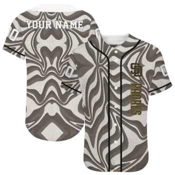 personalized san diego padres psychedelic curves brown jersey best selling