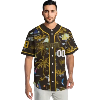 personalized san diego padres sailboat island brown jersey fashion forward