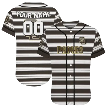 personalized san diego padres stripe layers brown white jersey best selling