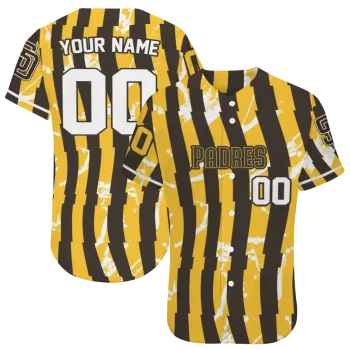 personalized san diego padres stripe paint brown jersey best selling