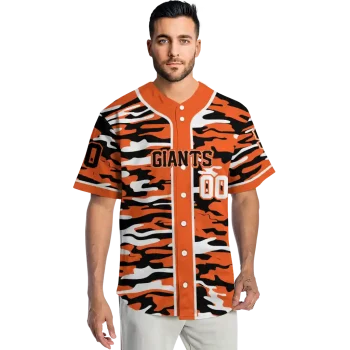 personalized san francisco giants camo splash orange jersey fashion forward