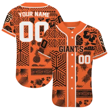 personalized san francisco giants pineapple palm geo orange jersey best selling