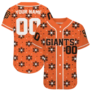 personalized san francisco giants snowflake festive orange jersey best selling