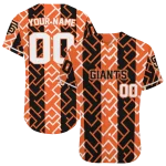 personalized san francisco giants squares grid orange jersey best selling