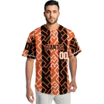 personalized san francisco giants squares grid orange jersey best selling