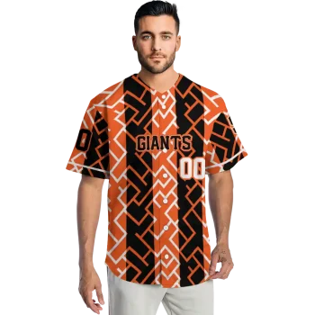 personalized san francisco giants squares grid orange jersey fashion forward