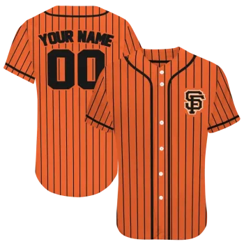 personalized san francisco giants stripe pattern orange jersey best selling