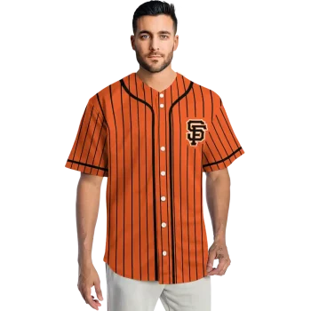 personalized san francisco giants stripe pattern orange jersey fashion forward