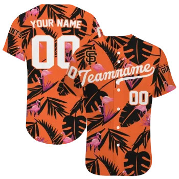 personalized san francisco giants tropical flamingo orange jersey best selling
