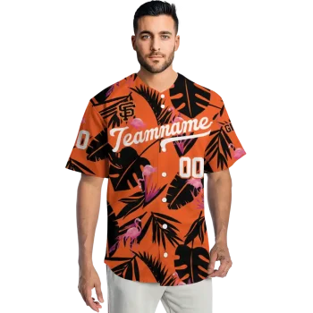 personalized san francisco giants tropical flamingo orange jersey fashion forward