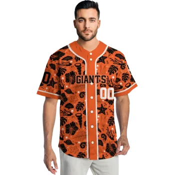 personalized san francisco giants tropical hibiscus seashells orange jersey fashion forward
