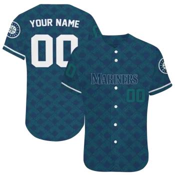 personalized seattle mariners chevron interlock navy blue jersey best selling