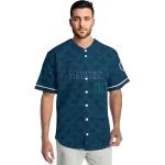 personalized seattle mariners chevron interlock navy blue jersey best selling
