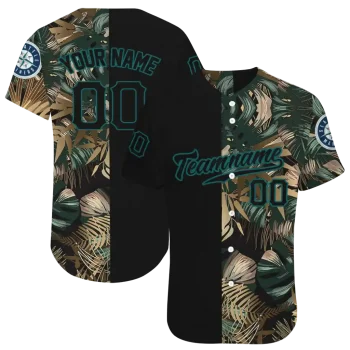 personalized seattle mariners tropical foliage black jersey best selling