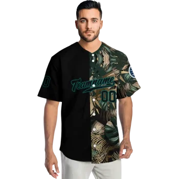 personalized seattle mariners tropical foliage black jersey fashion forward