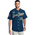 personalized seattle mariners vertical stripes navy blue jersey best selling
