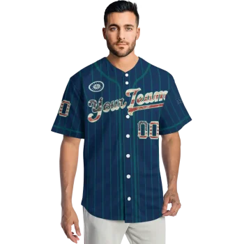personalized seattle mariners vertical stripes navy blue jersey fashion forward