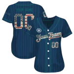 personalized seattle mariners vertical stripes navy blue jersey best selling