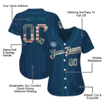 personalized seattle mariners vertical stripes navy blue jersey best selling