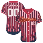 personalized st louis cardinals blazing stripes red jersey best selling