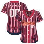 personalized st louis cardinals blazing stripes red jersey best selling