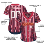 personalized st louis cardinals blazing stripes red jersey best selling