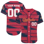 personalized st louis cardinals edgy stripes red jersey best selling