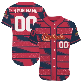 personalized st louis cardinals edgy stripes red jersey best selling