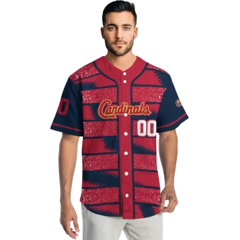 personalized st louis cardinals edgy stripes red jersey fashion forward