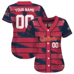personalized st louis cardinals edgy stripes red jersey best selling