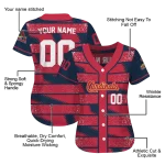 personalized st louis cardinals edgy stripes red jersey best selling