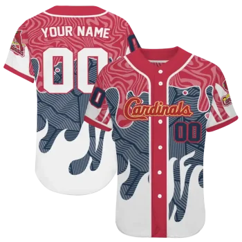 personalized st louis cardinals pattern drip red white jersey best selling