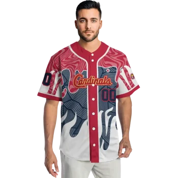personalized st louis cardinals pattern drip red white jersey fashion forward