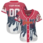 personalized st louis cardinals pattern drip red white jersey best selling