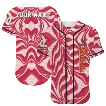 personalized st louis cardinals psychedelic curves red jersey best selling