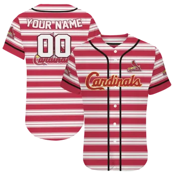 personalized st louis cardinals stripe layers red white jersey best selling