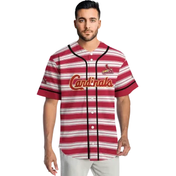 personalized st louis cardinals stripe layers red white jersey fashion forward