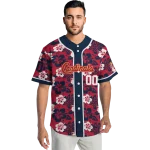 personalized st louis cardinals tropical hibiscus navy jersey best selling