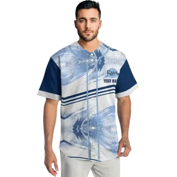 personalized tampa bay rays arrow fade navy white jersey fashion forward