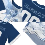 personalized tampa bay rays arrow fade navy white jersey best selling