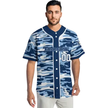 personalized tampa bay rays camo splash navy jersey fashion forward