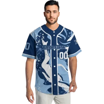 personalized tampa bay rays splash swirl navy jersey fashion forward