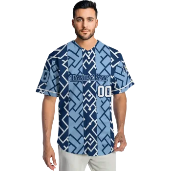 personalized tampa bay rays squares grid navy jersey fashion forward
