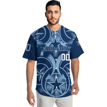 personalized tampa bay rays star circle navy jersey fashion forward