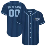 personalized tampa bay rays stripe pattern navy jersey best selling