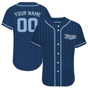 personalized tampa bay rays stripe pattern navy jersey best selling