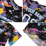 personalized texas rangers paint splatter black jersey best selling