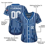 personalized toronto blue jays blazing stripes blue jersey best selling