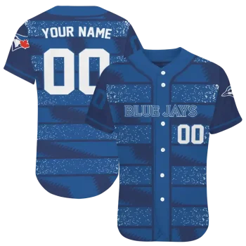 personalized toronto blue jays edgy stripes blue jersey best selling