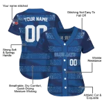 personalized toronto blue jays edgy stripes blue jersey best selling